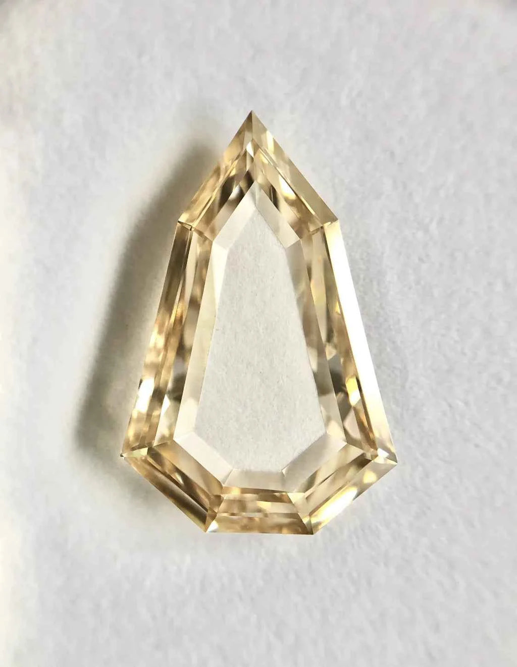 Shield Shape Portrait Step Cut Light Brown Color Natural Diamond