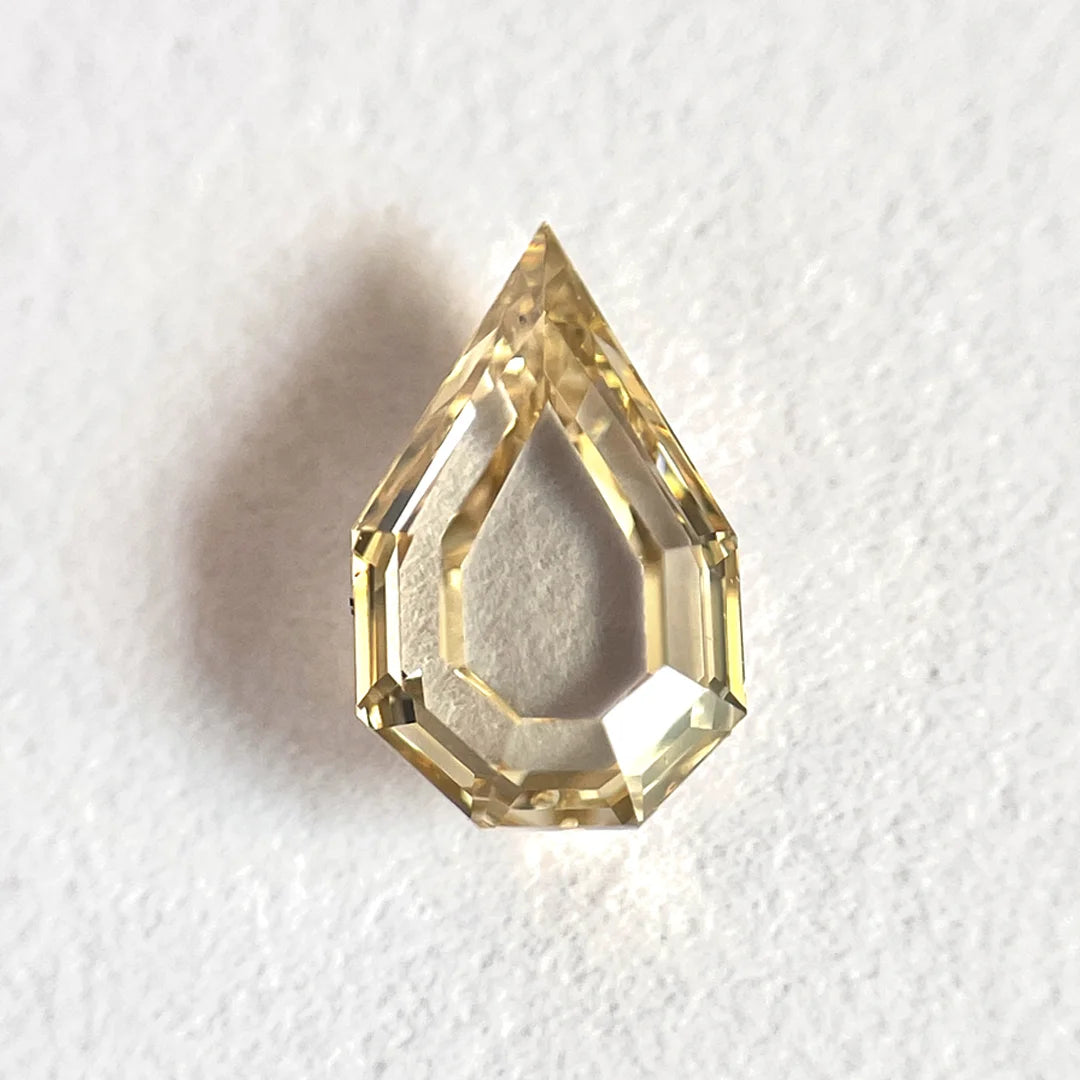 Pear Shape Light Brown Color Step cut Natural Diamond