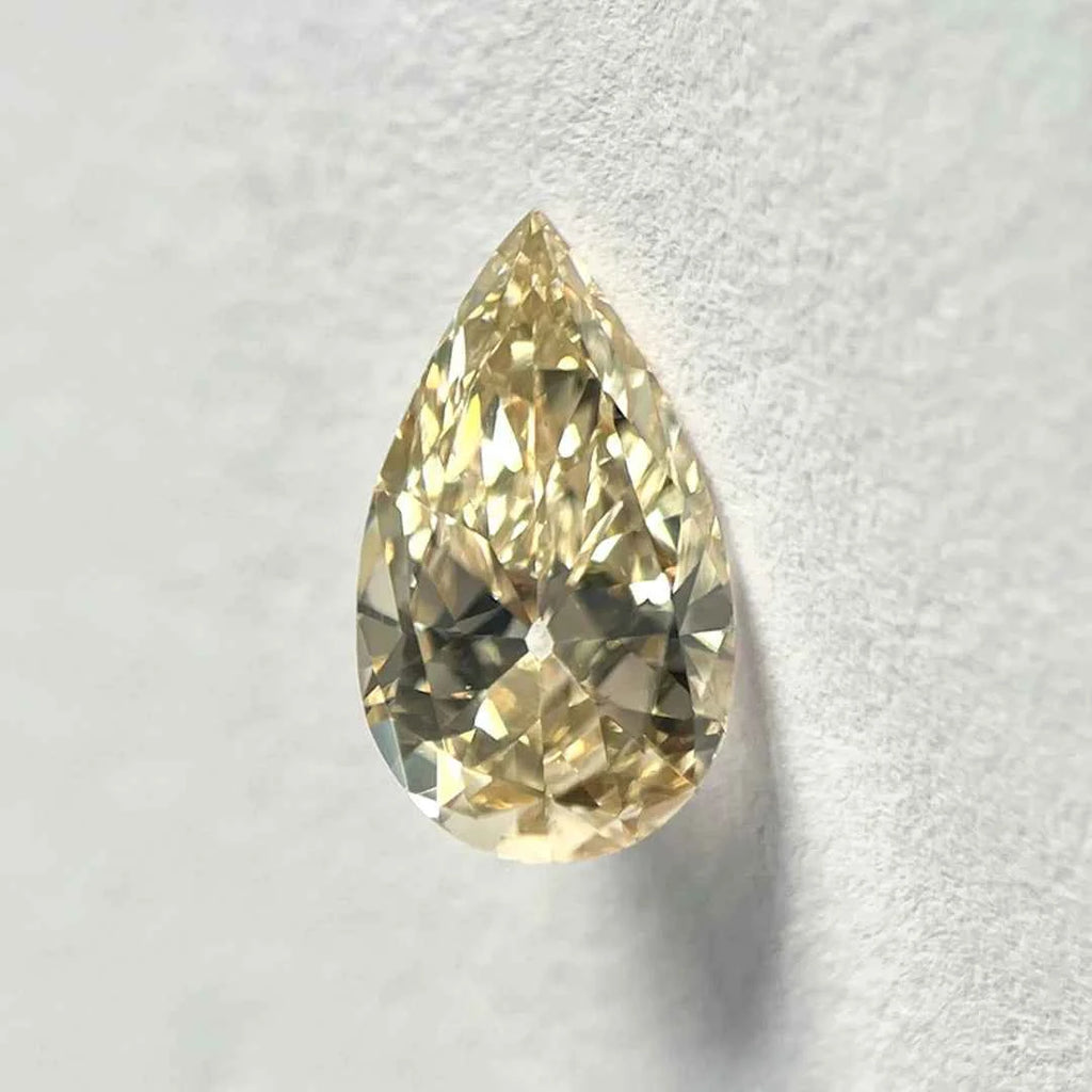 Pear Shape Light Brown Color Old Mine Cut Natural Diamond
