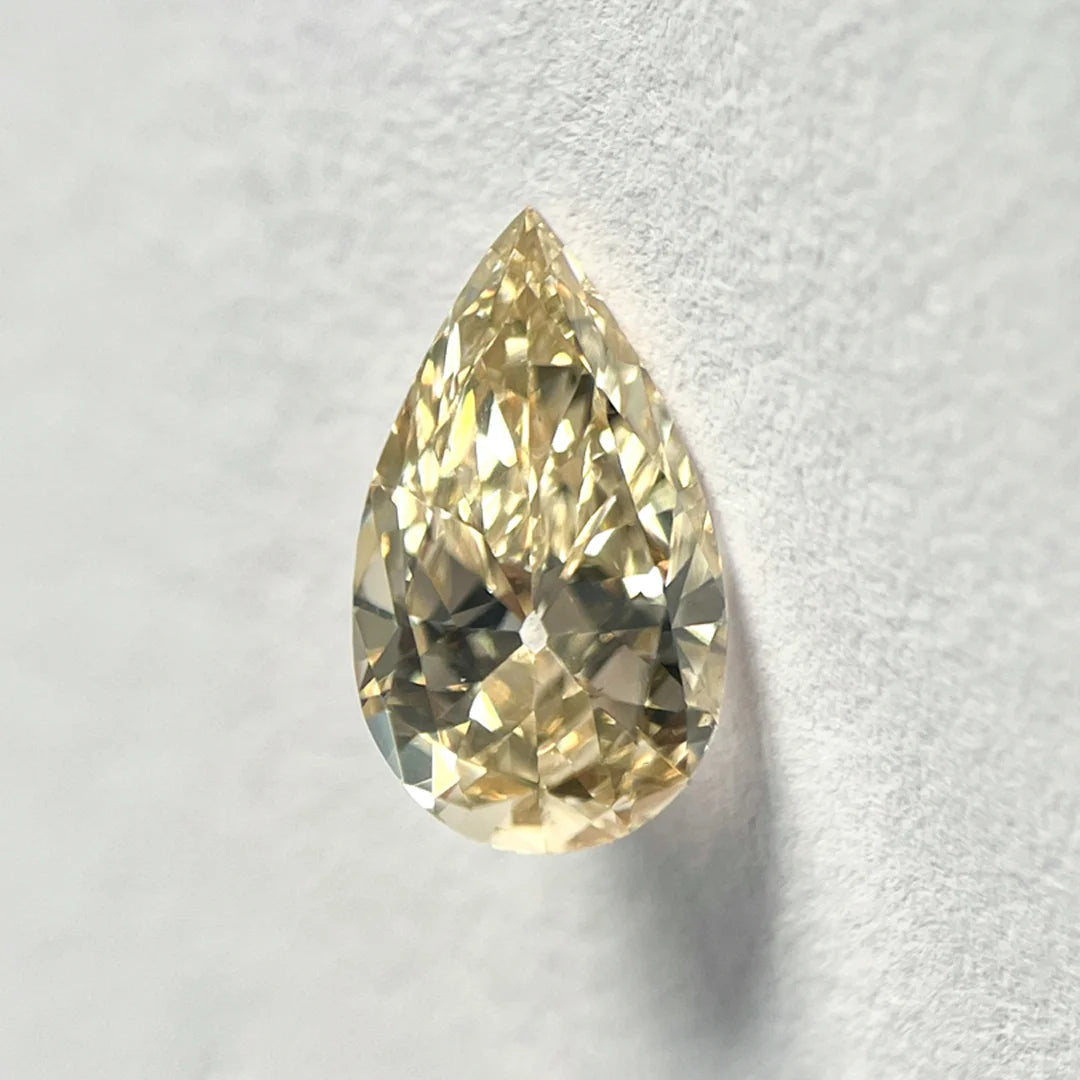 Pear Shape Light Brown Color Old Mine Cut Natural Diamond