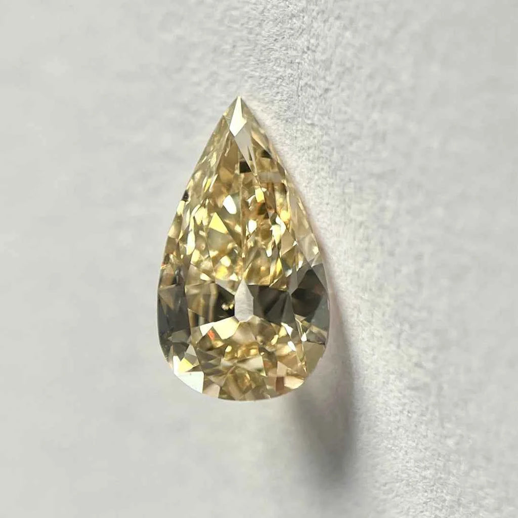 Pear Shape Light Brown Color Old Mine Cut Natural Diamond