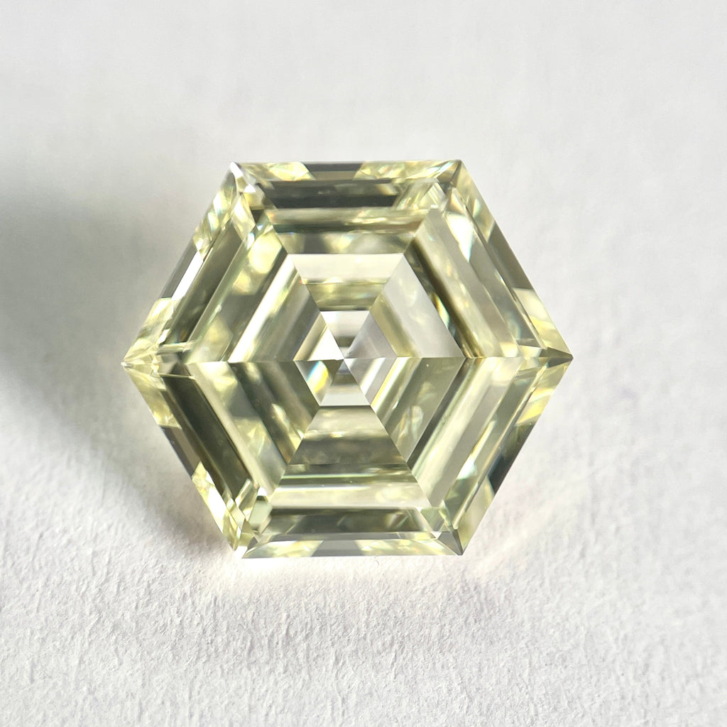 Hexagon Shape  Step Cut N Color Natural Diamond