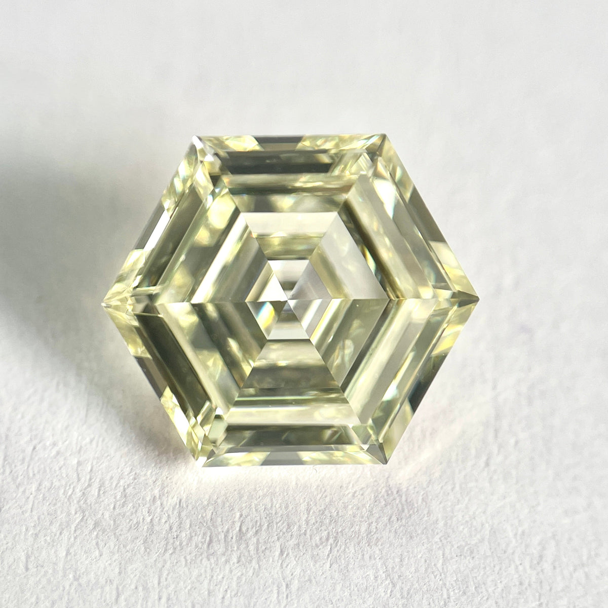 Hexagon Shape  Step Cut N Color Natural Diamond
