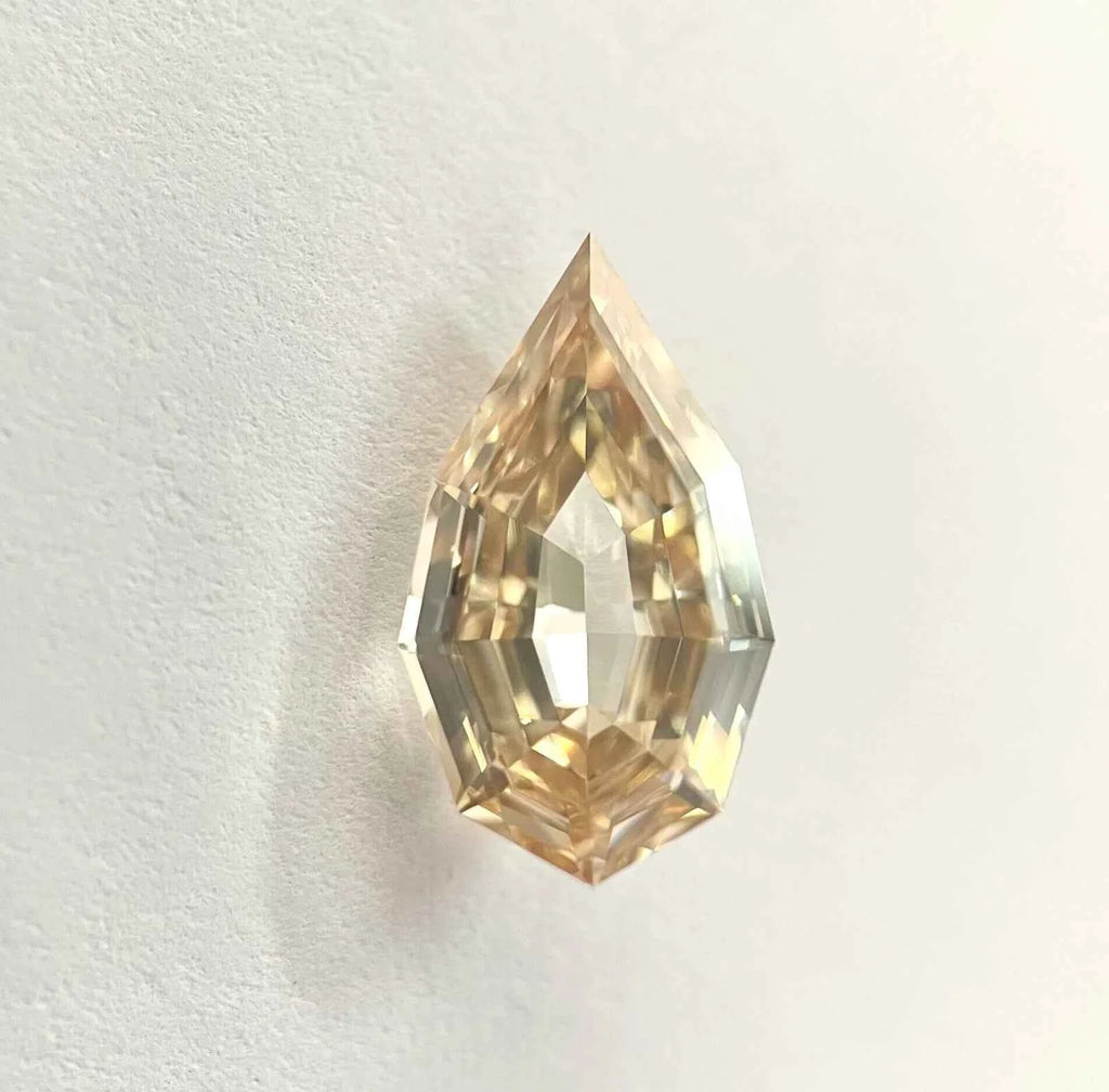 Pear Shape Step Cut Brown Color Natural Diamond