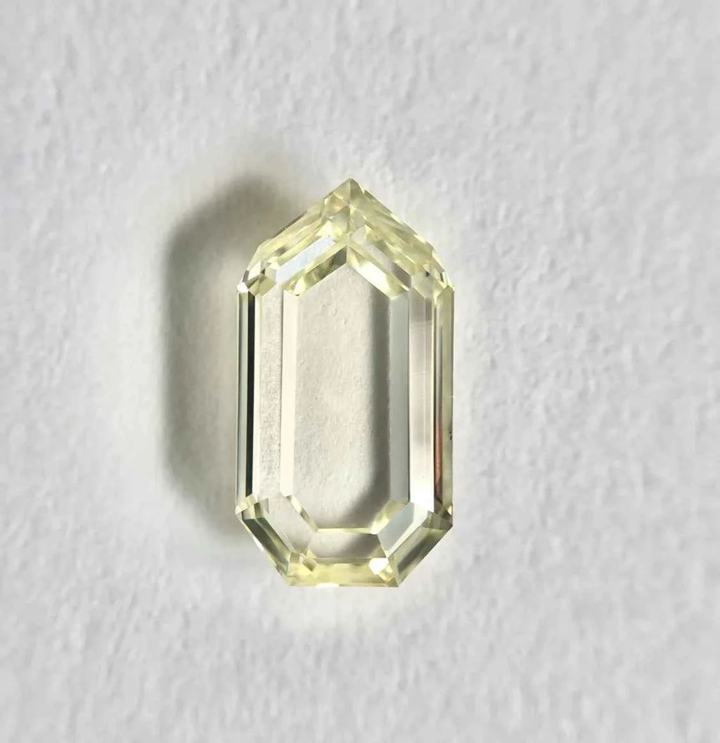 Bullet Shape Fancy Yellow Portrait Step Cut Natural Diamond