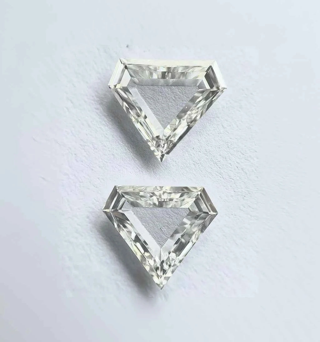 Diamond Shape Matching Pair Portrait Step Cut Natural Diamond