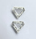 Diamante natural de talla escalonada, par a juego con forma de diamante