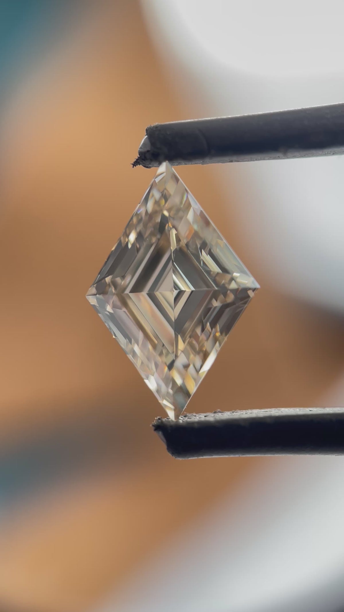 Lozenge Shape Step Cut Brown Natural Diamond