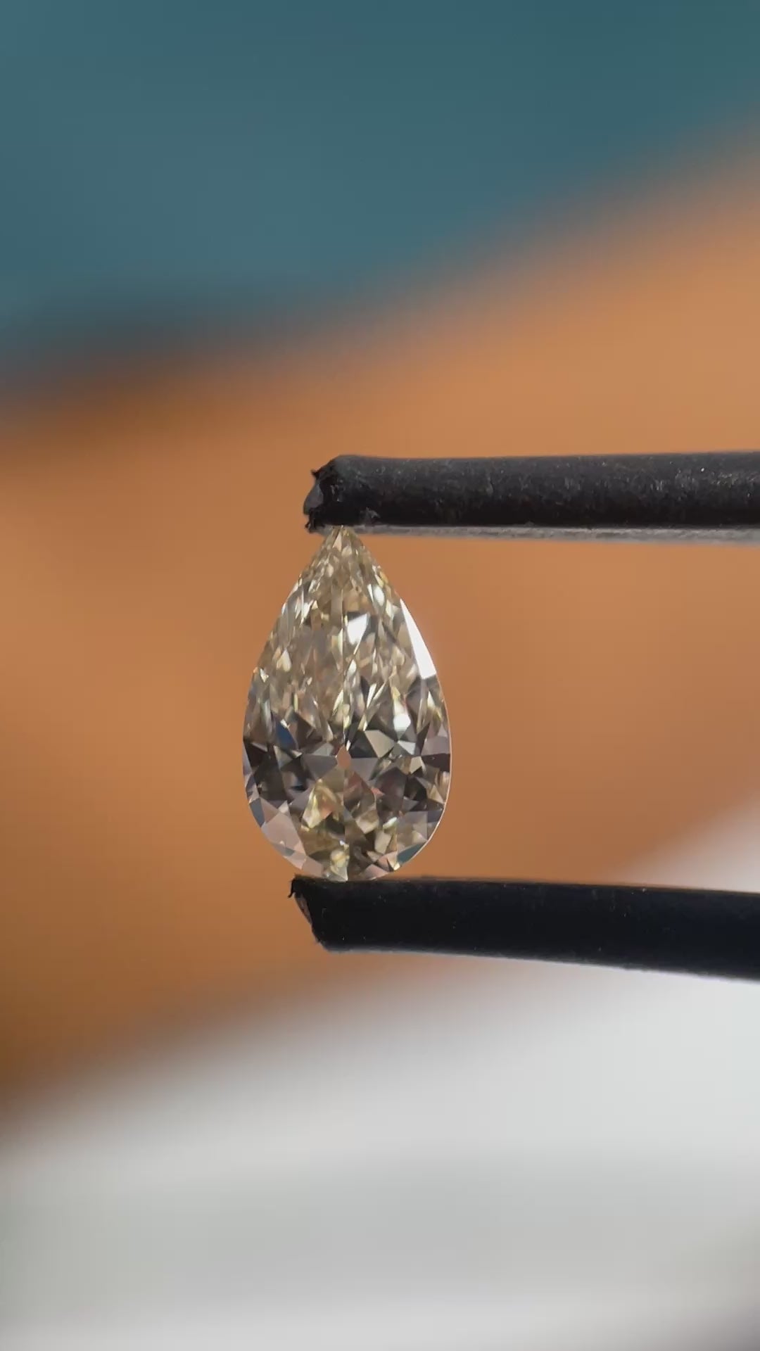 Pear Shape Light Brown Color Old Mine Cut Natural Diamond