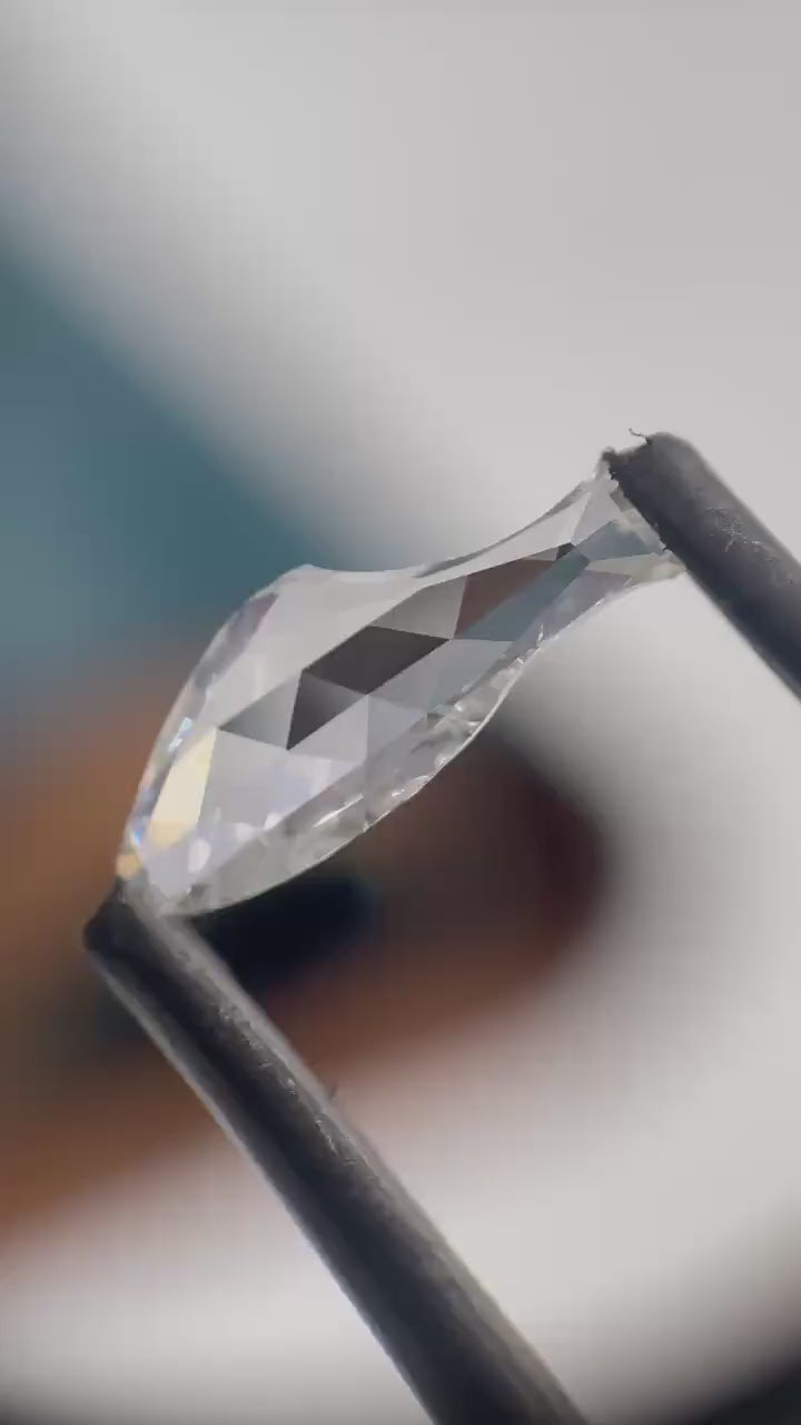 Fish shape D Color Rose Cut Natural Diamond