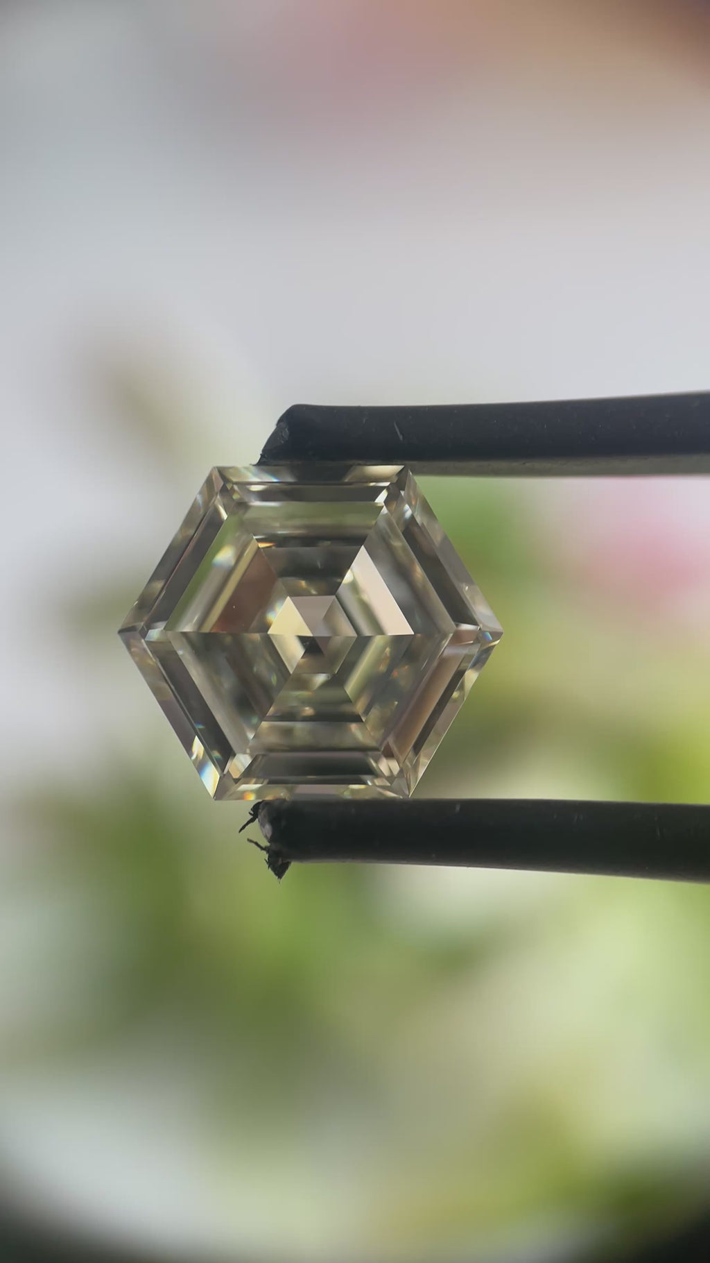 Hexagon Shape  Step Cut N Color Natural Diamond