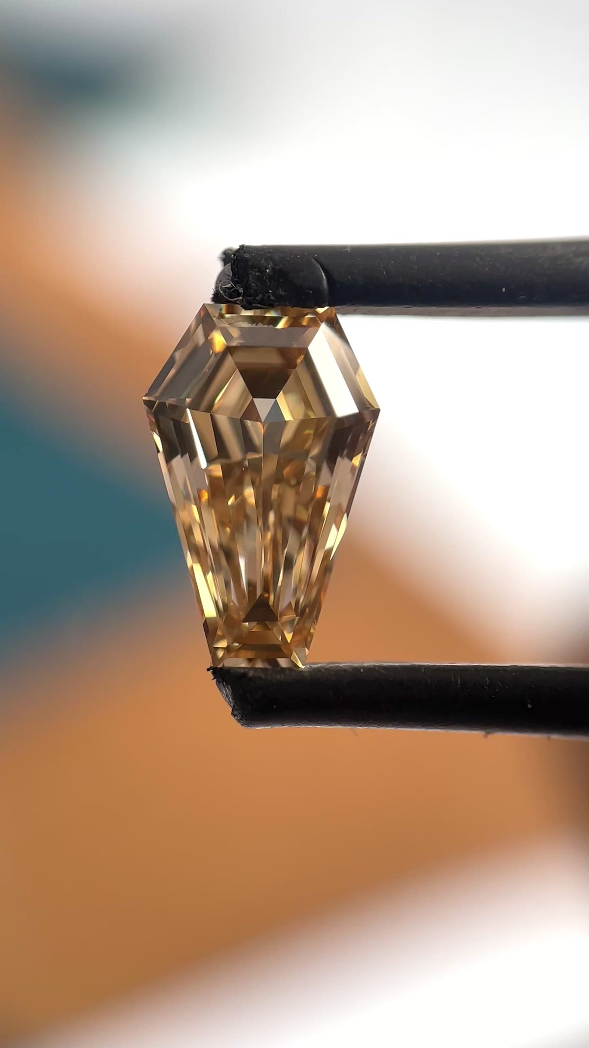 Coffin Shape Step Cut Brown Natural Diamond