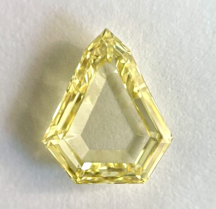 1.60 Shield Shape Fancy Yellow Color Portrait Cut Diamond