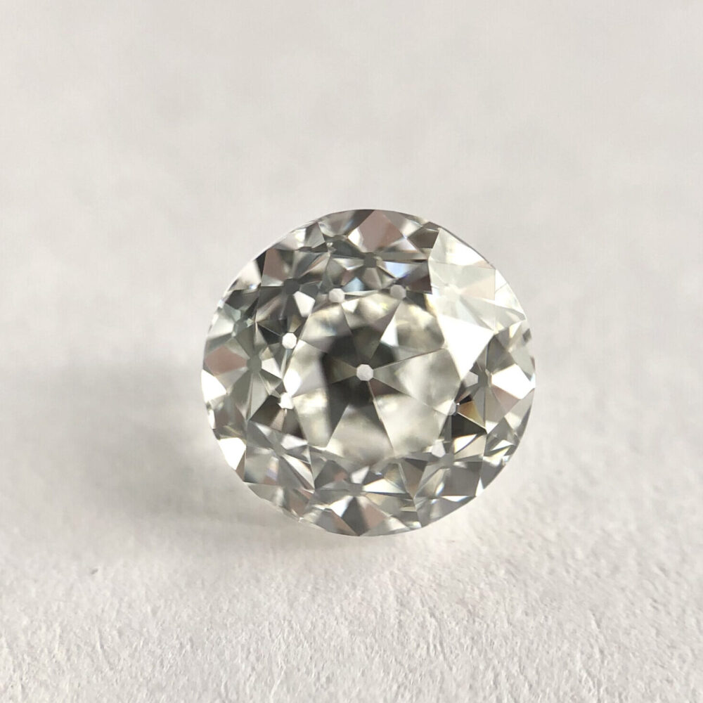 Round shape D color rose cut diamond