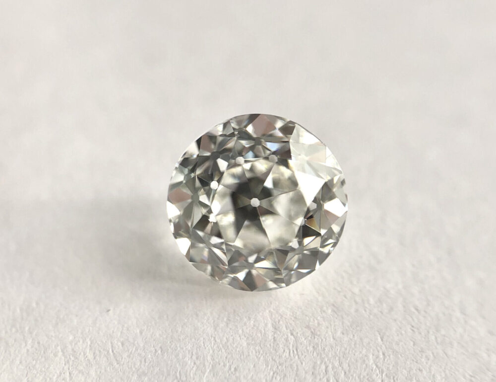 Round shape D color rose cut diamond