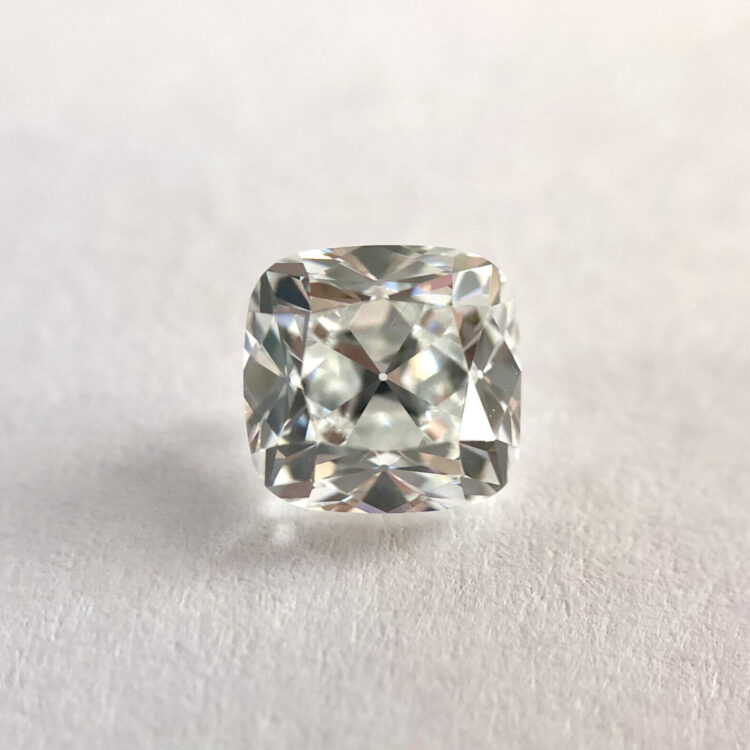 cushion Shape E color Old mine cut diamond