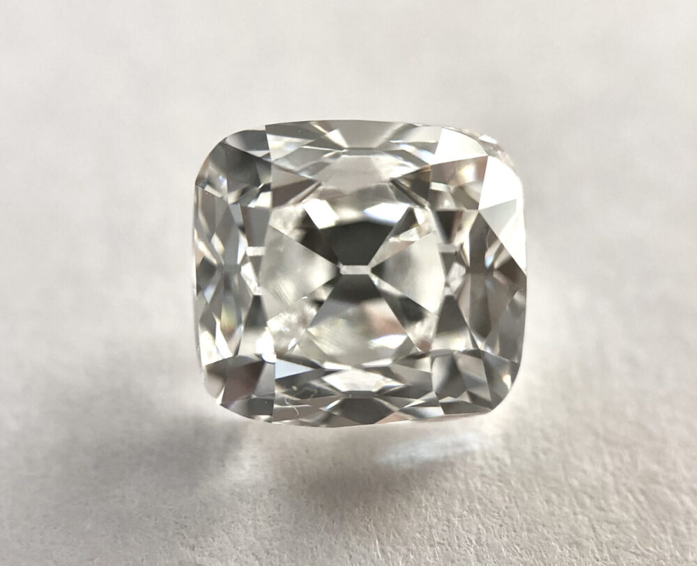 cushion Shape F color old mine cut diamond