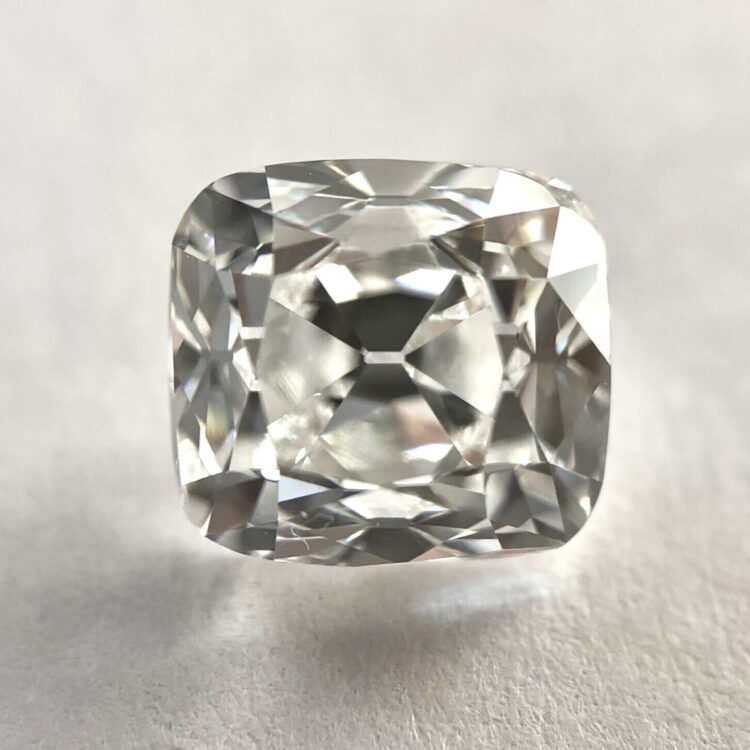 cushion Shape F color old mine cut diamond