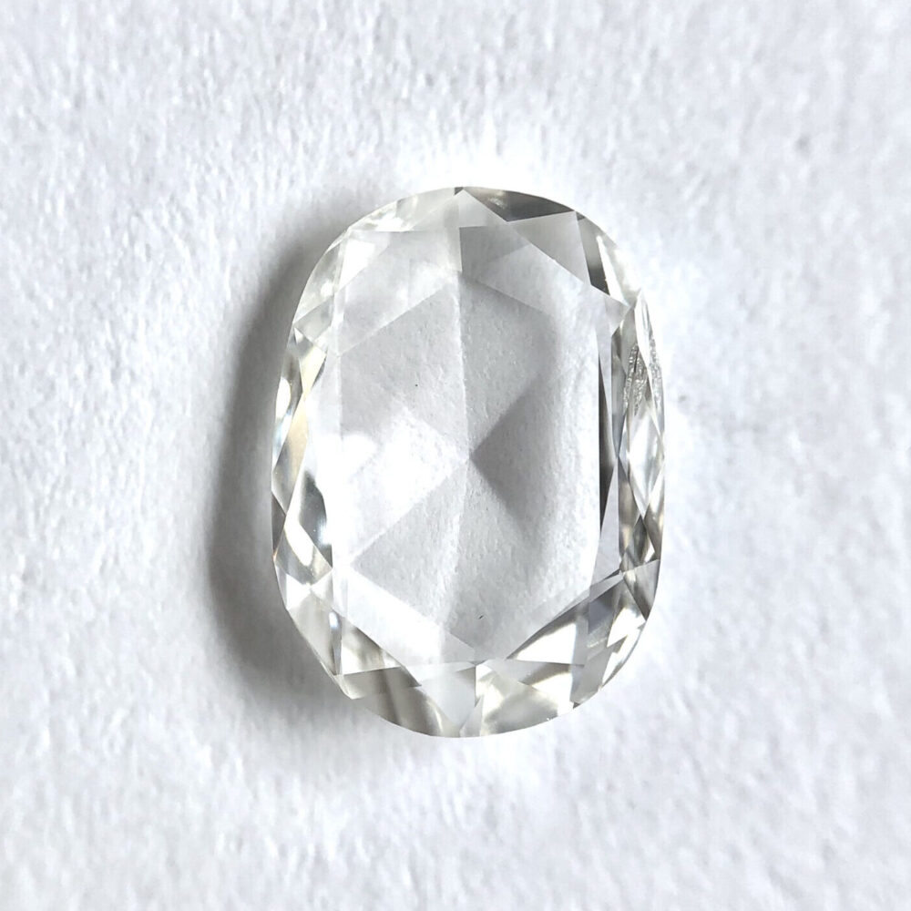 Oval shape F color rose cut diamonds