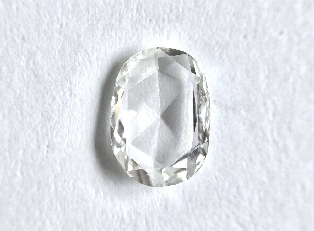 Oval shape F color rose cut diamonds