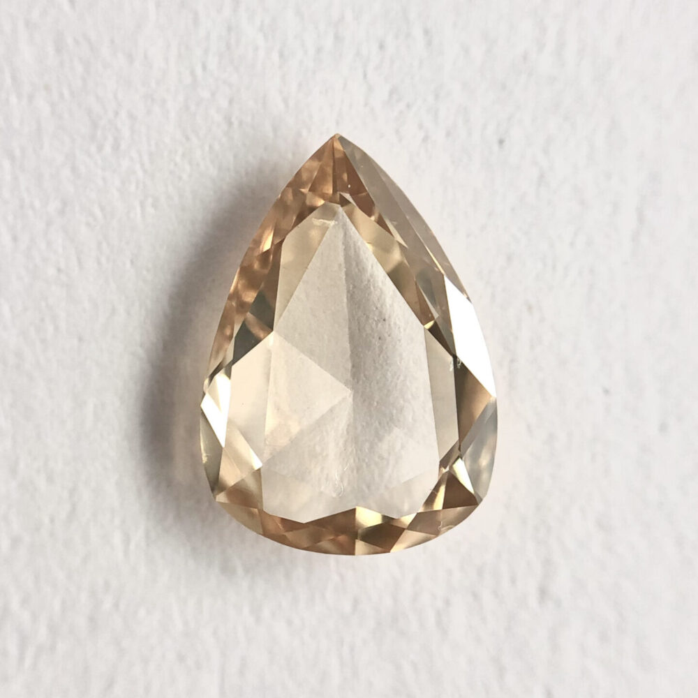 Pear shape Brown color rose cut diamond