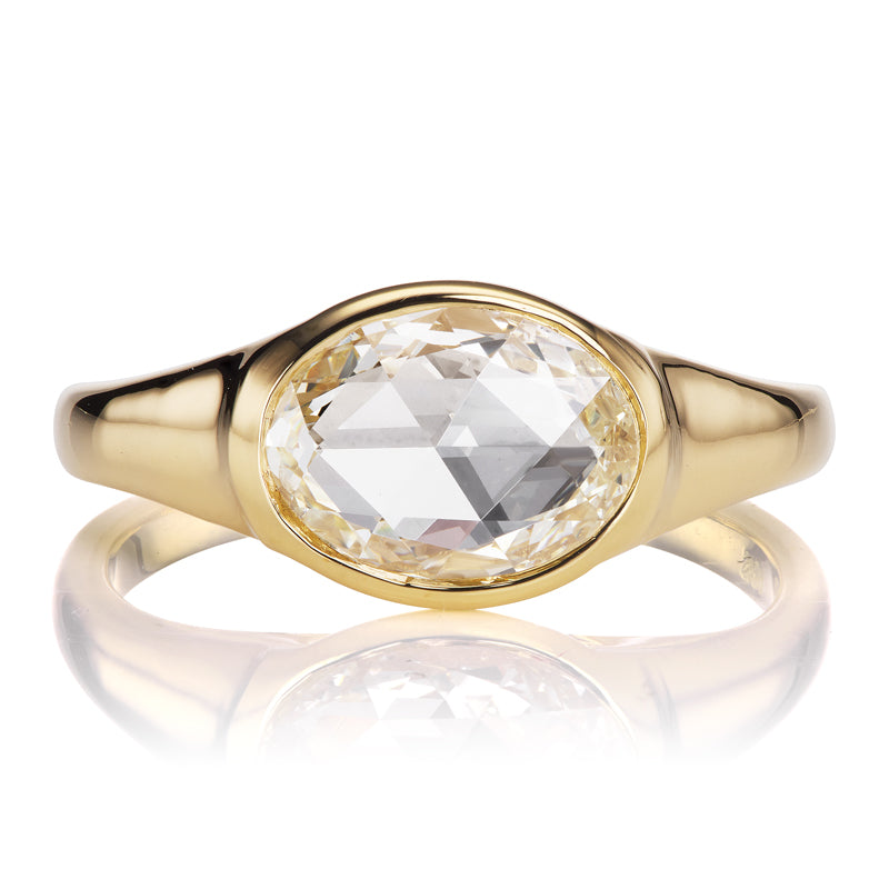 Rose Cut Oval Diamond Ring