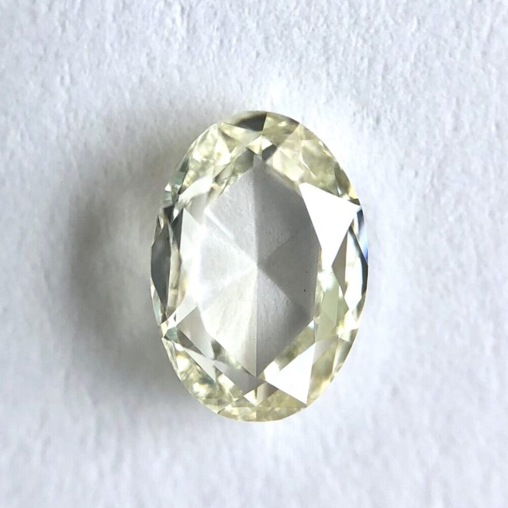 Oval shape J color Rose cut diamond