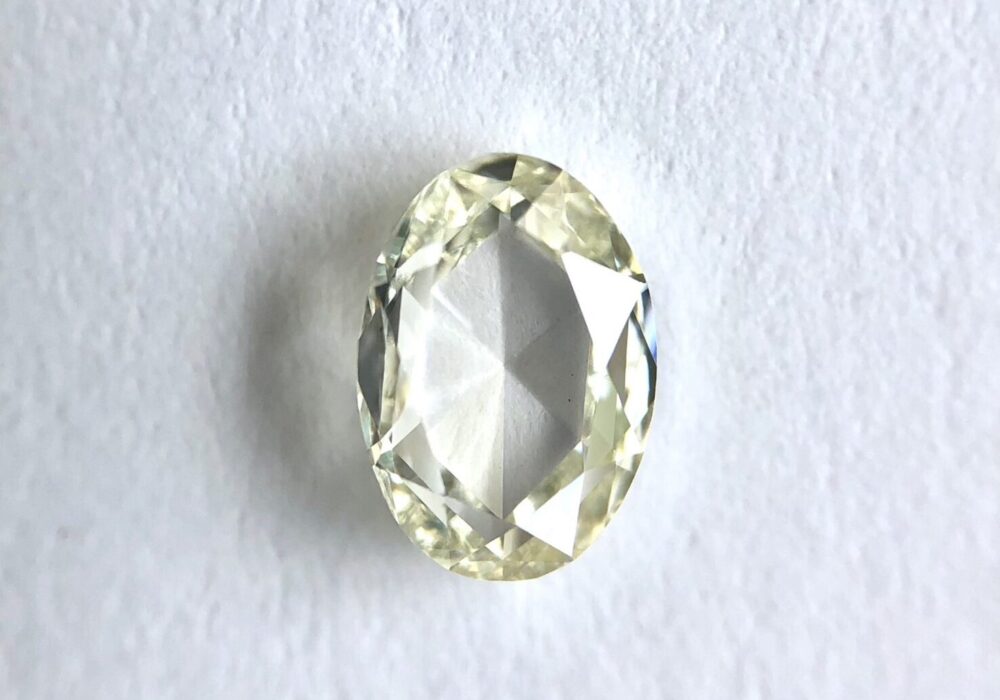 Oval shape J color Rose cut diamond