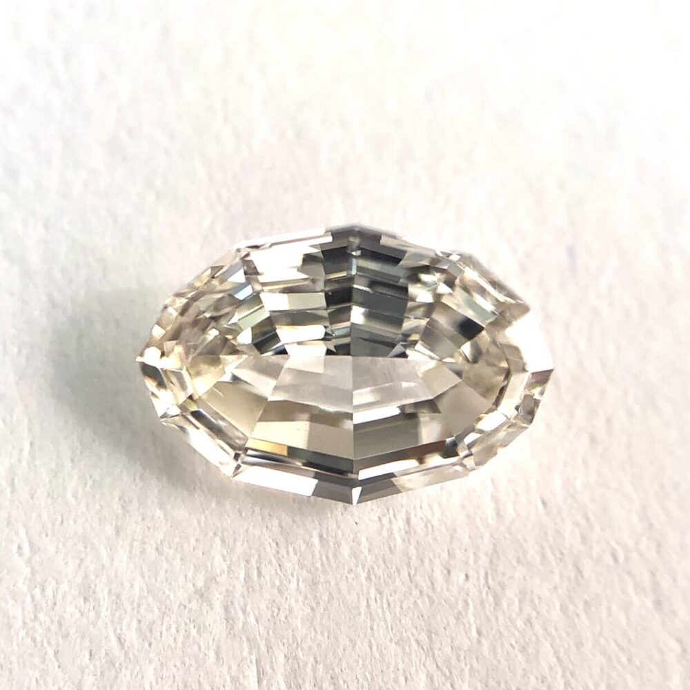 Oval shape H color step cut diamond