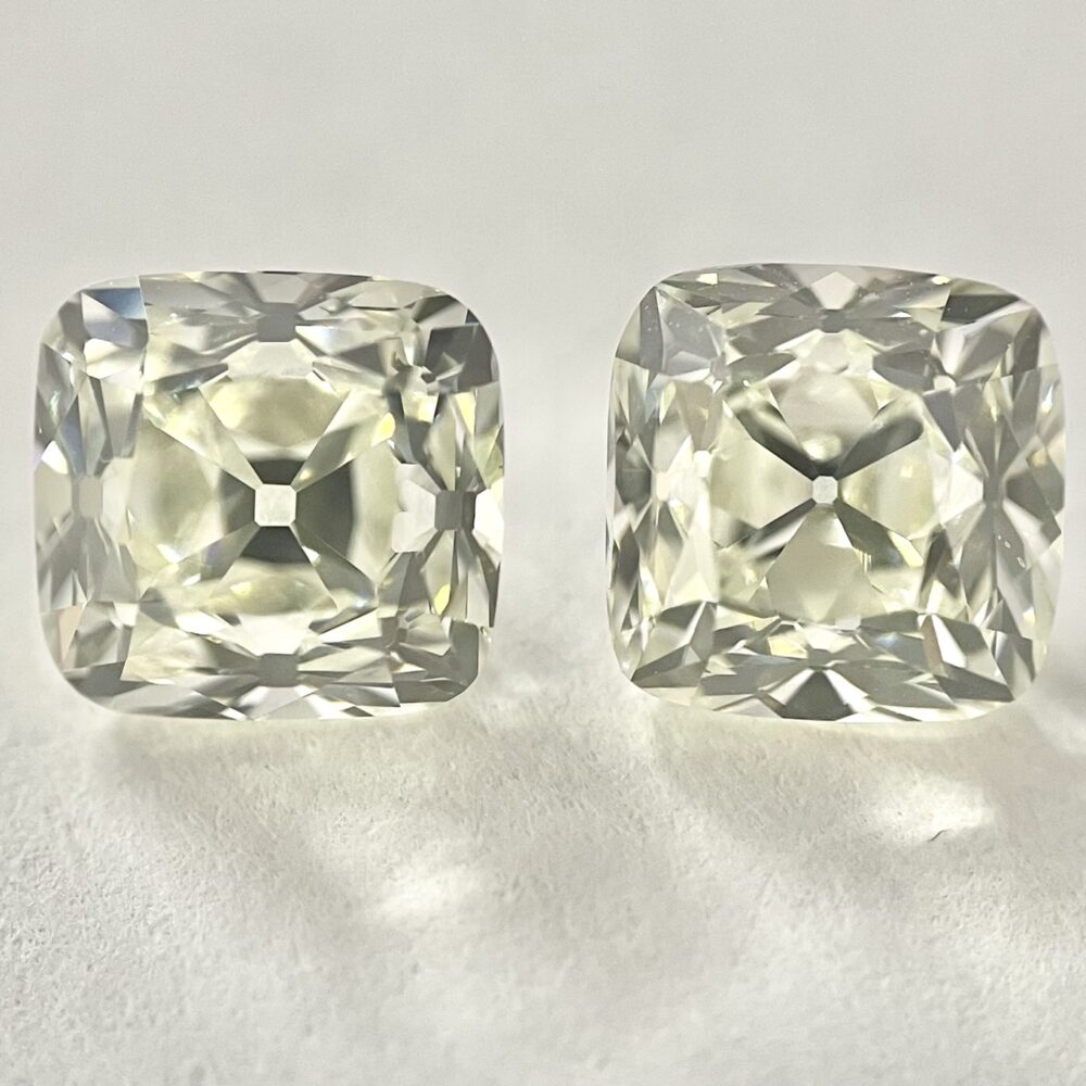 Cushion shape K color old mine cut diamond