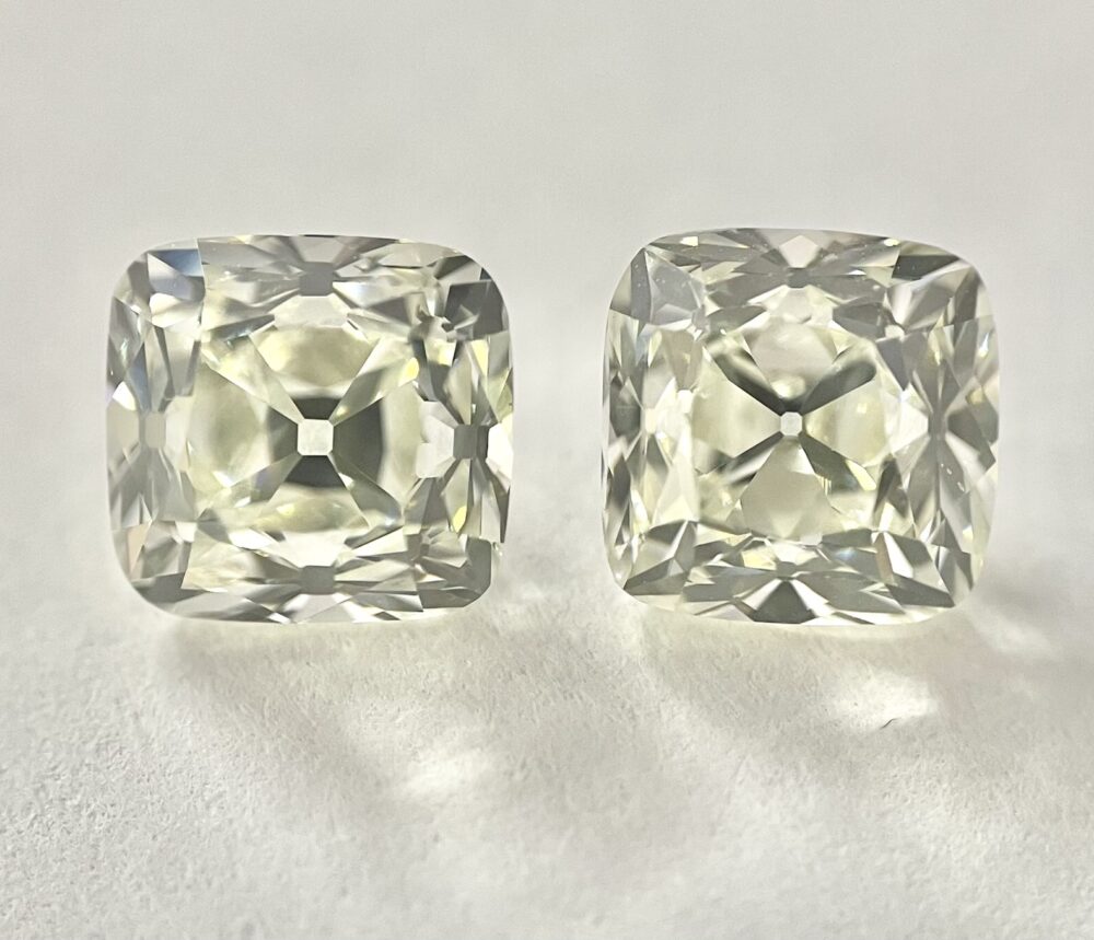 Cushion shape K color old mine cut diamond