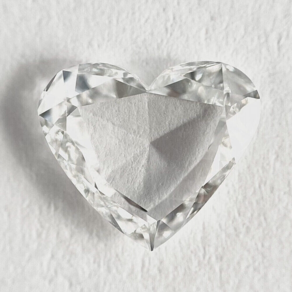 Heart shape D color Rose cut diamond