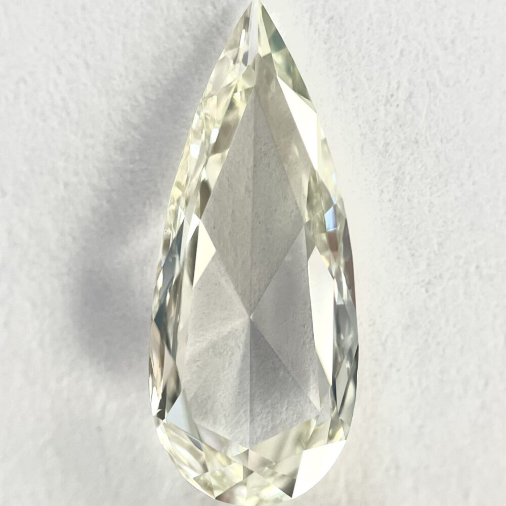 Pear shape K color Rose cut diamond