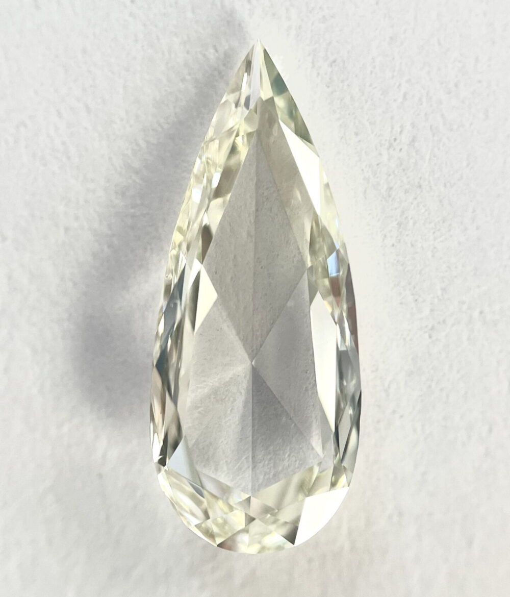 Pear shape K color Rose cut diamond