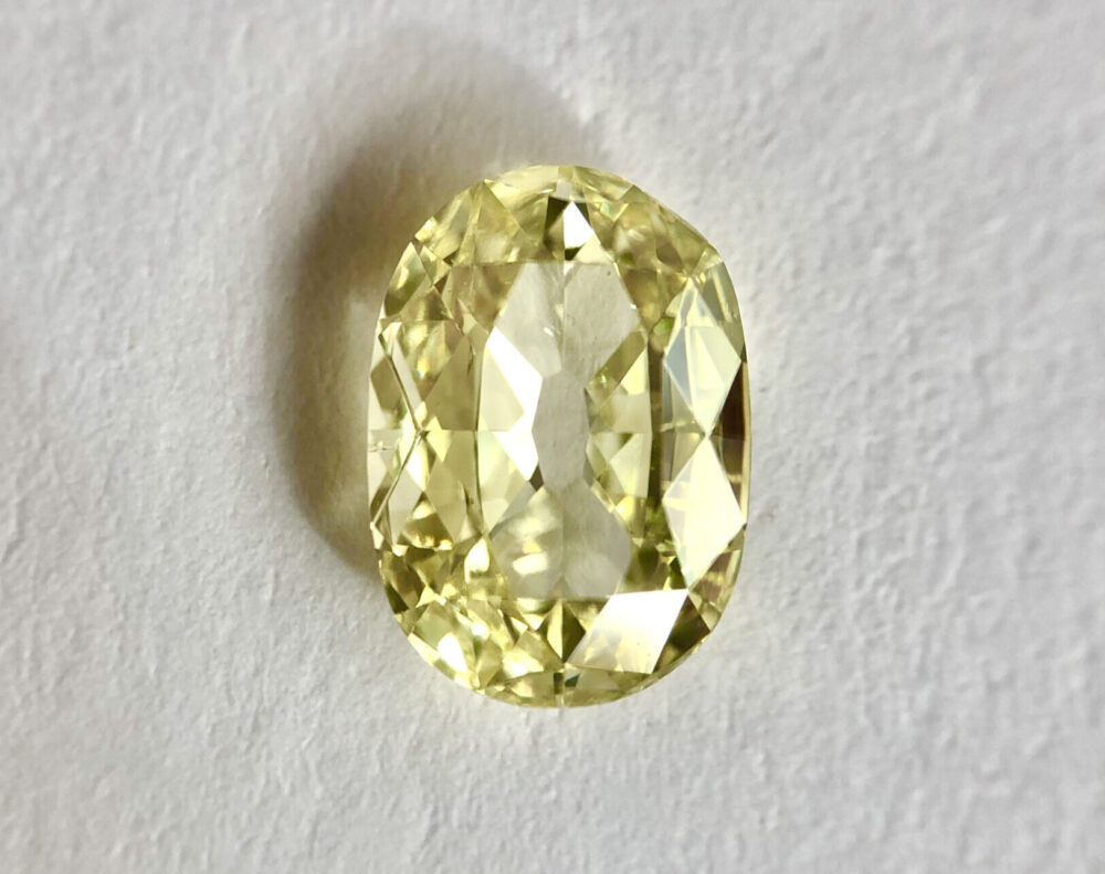 Oval shape INTENSE YELLOW color old miner diamond