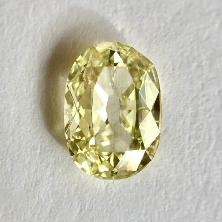 Oval shape INTENSE YELLOW color old miner diamond