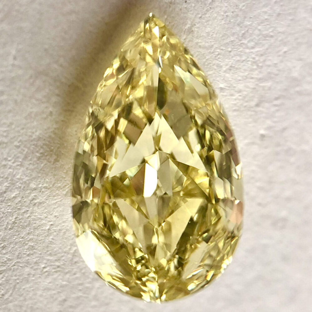 Pear shape INTENSE YELLOW modified diamond