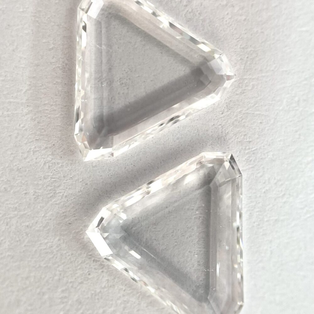 Pot shape D color step cut diamond