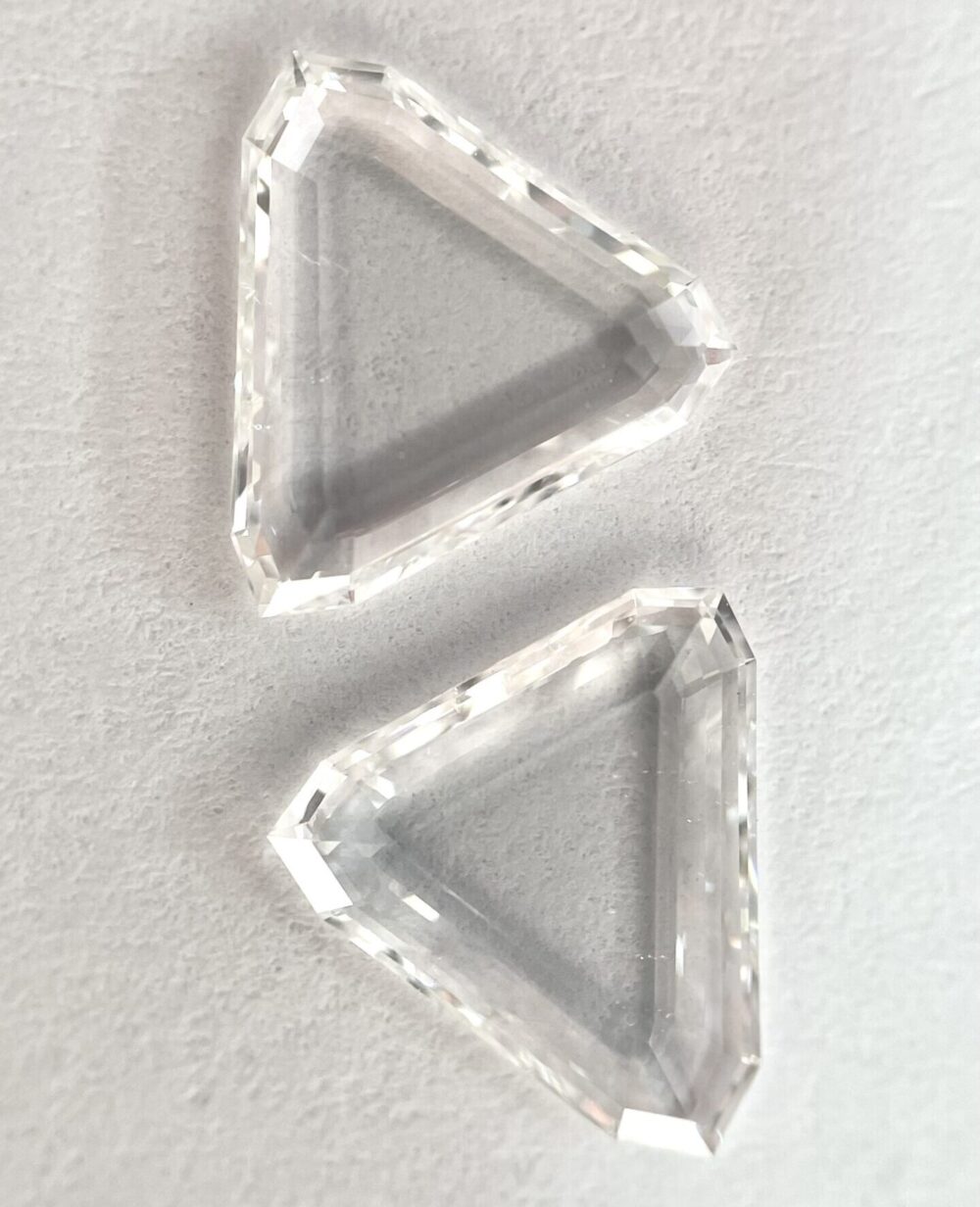 Pot shape D color step cut diamond