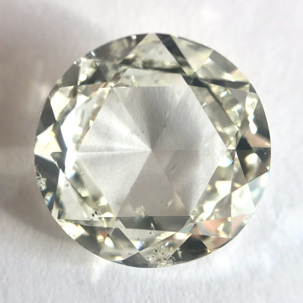 Round shape J color rose cut diamond