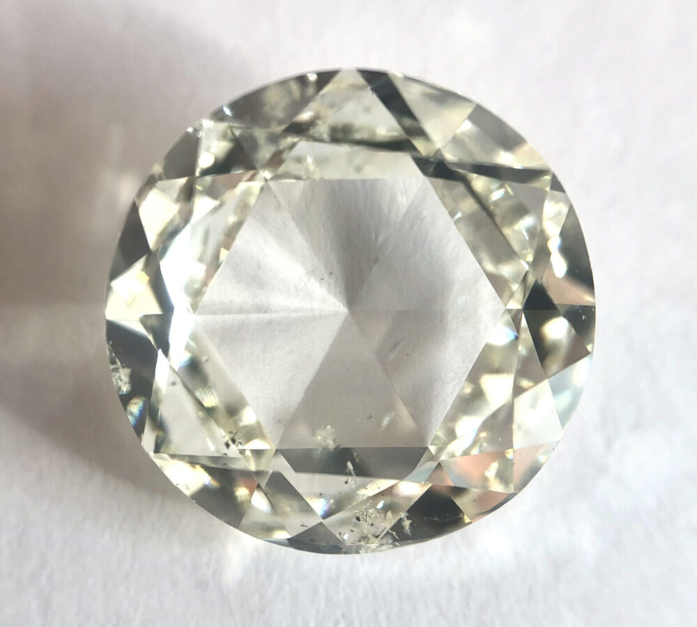 Round shape J color rose cut diamond