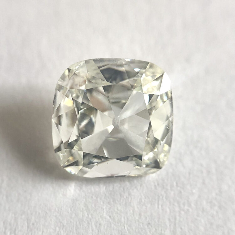 Cushion shape G color old mine cut diamond