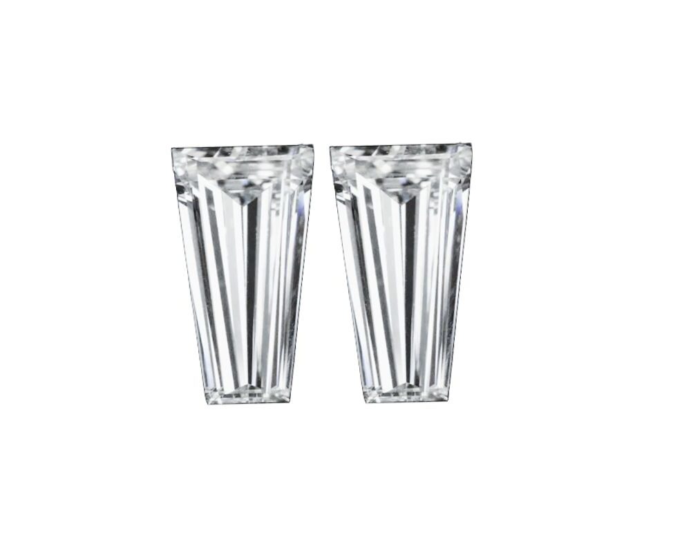 Tapered Baguette Step Cut Natural Matching pairs Diamonds