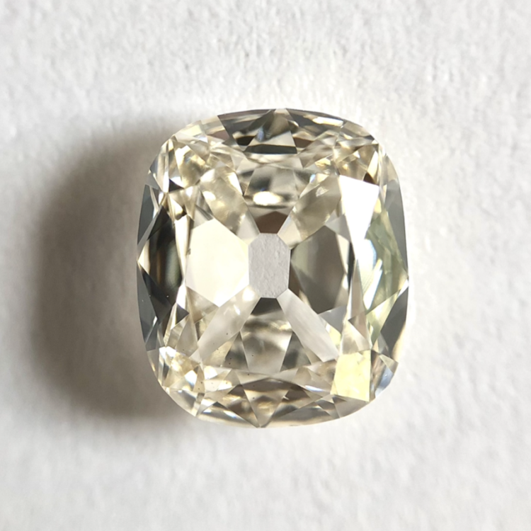 Cushion shape LB color old mine cut diamond