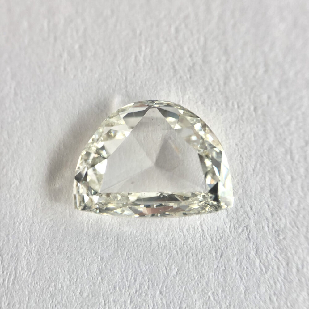 Half moon shape I color rose cut diamond