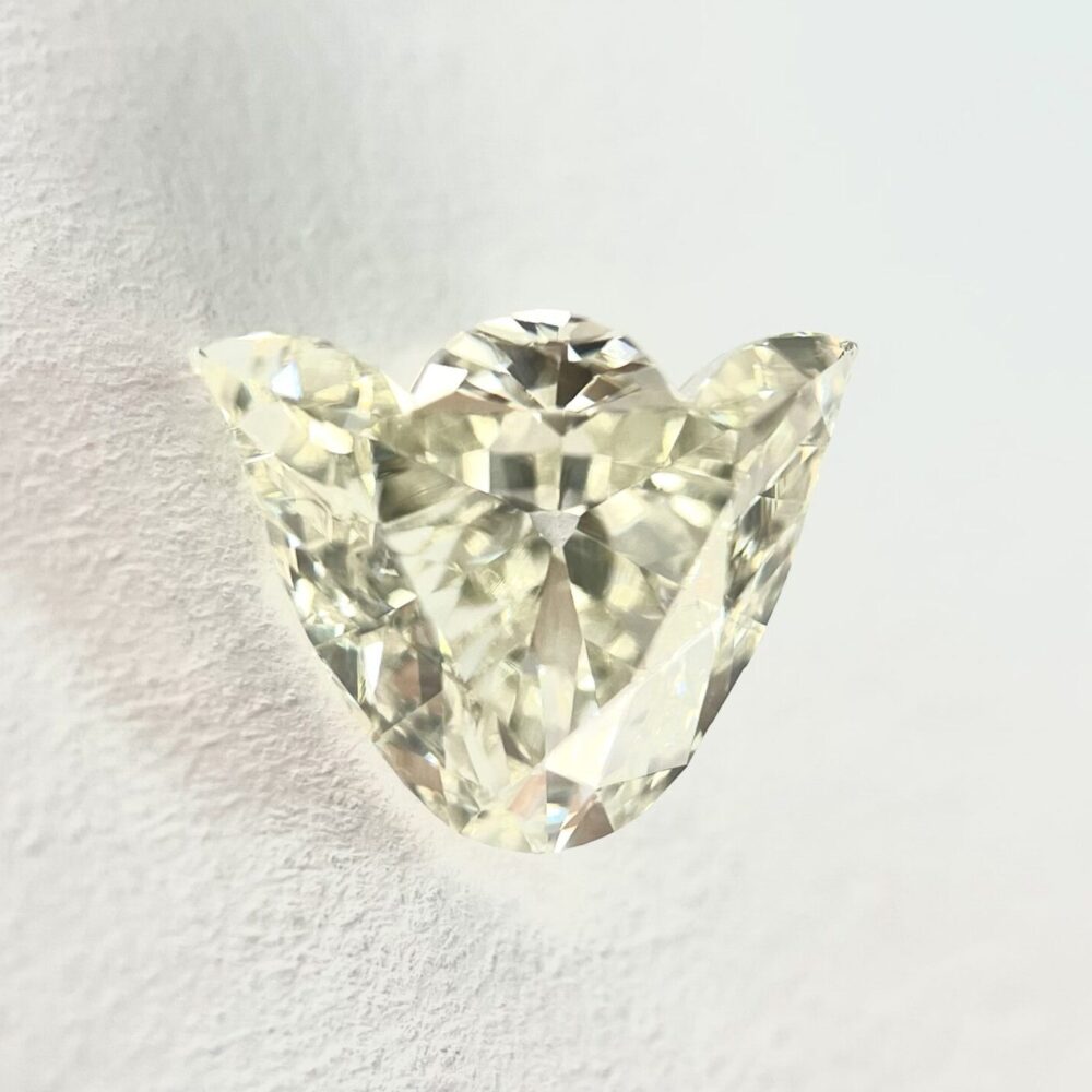 Tulip shape L color old mine cut diamond