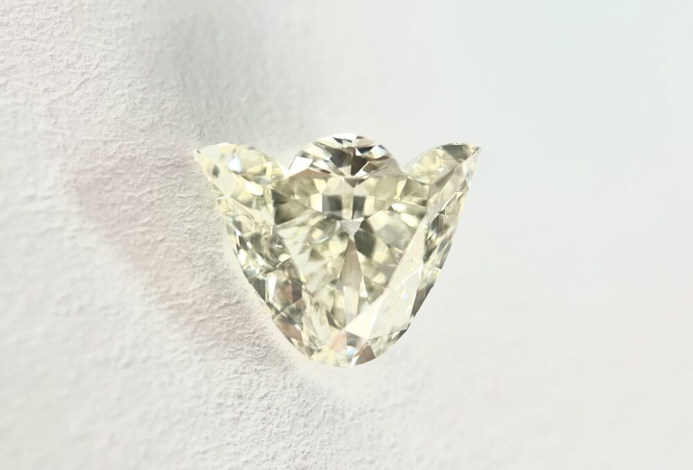 Tulip shape L color old mine cut diamond