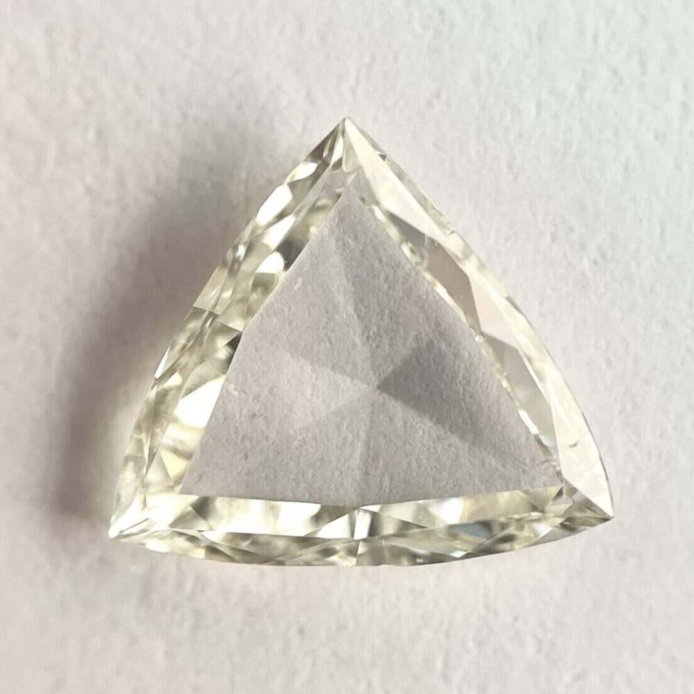 Trillion shape K color rose cut diamond