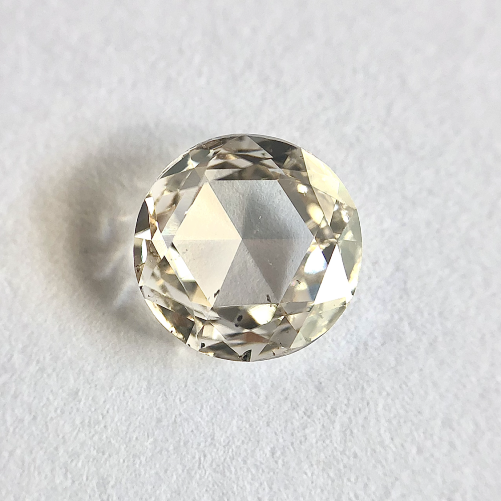 Round shape J color rose cut diamond