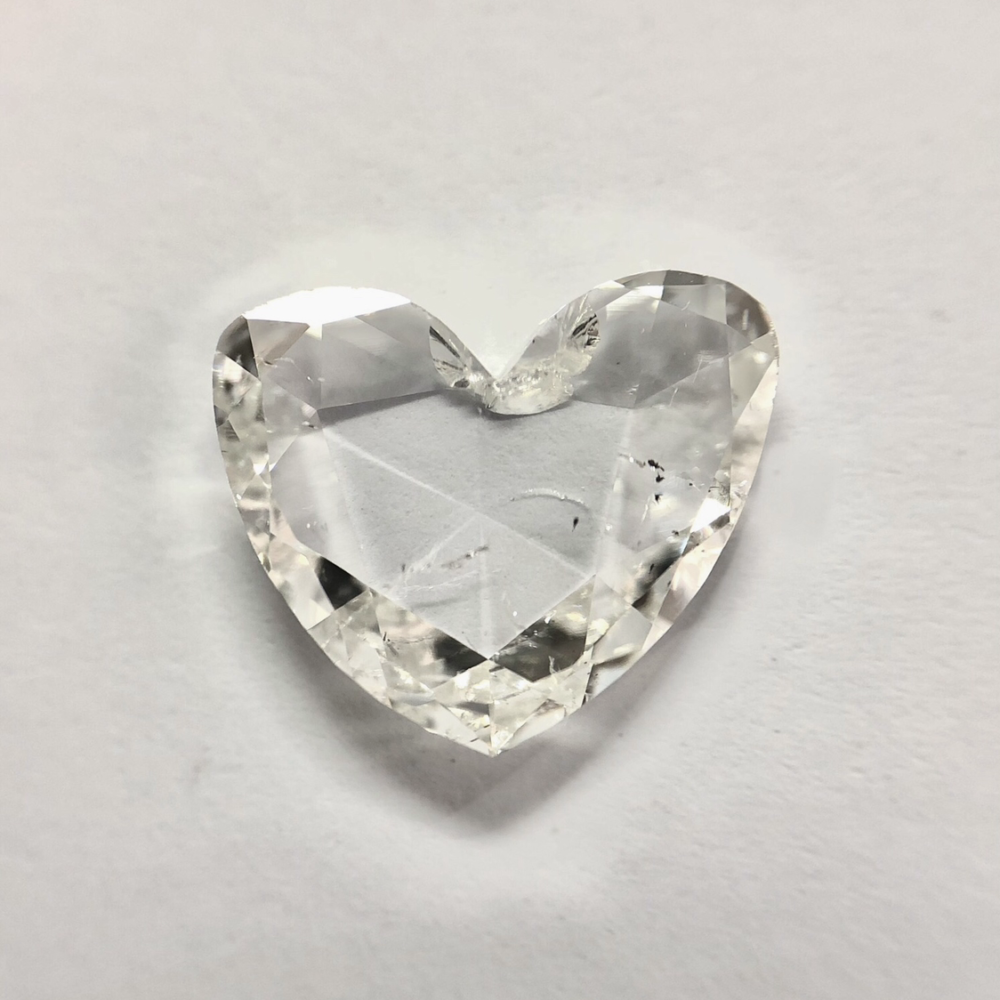 Heart shape H color rose cut diamond